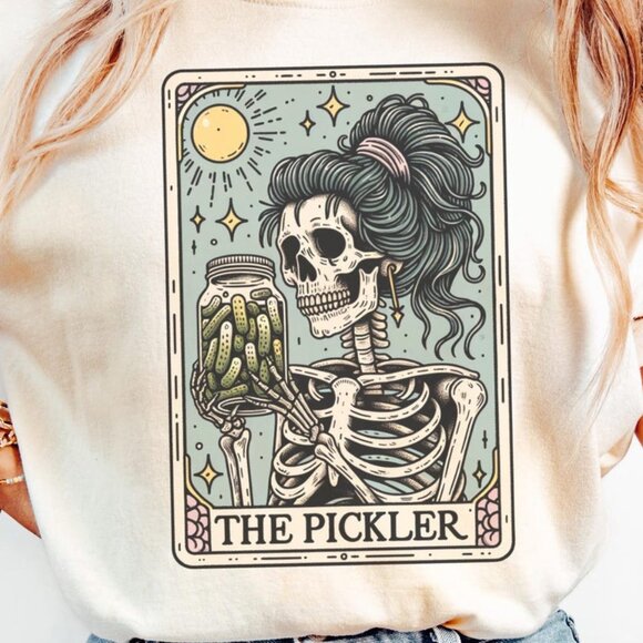 Funny Pickle Shirt, Pickle Lover Tarot Card T-shirt, Pickles Tee Gift 99 - Picture 2 of 5